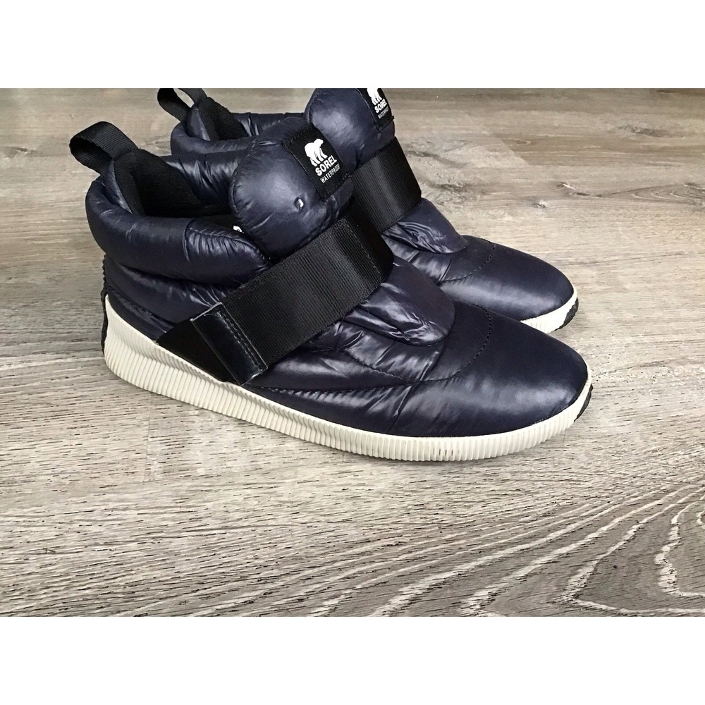 Sorel Out N About Puffy Black Waterproof Winter Boots NL3401-010 Women's Size 11